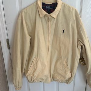 Polo yellow jacket with red plaid lining.  Warm jacket